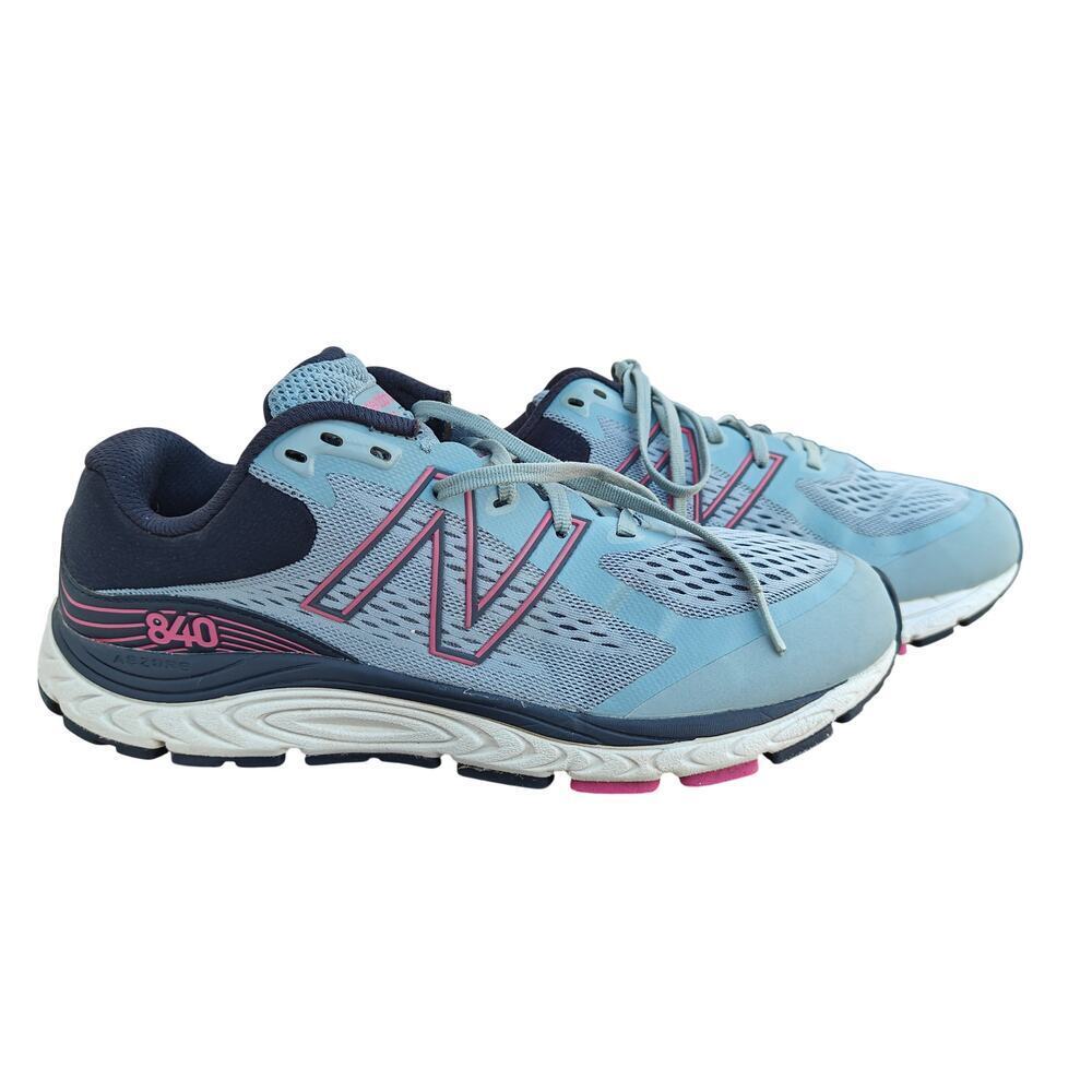 New Balance 840 Running Shoes Womens Blue Pink Lace Up Athletic Sneakers NB